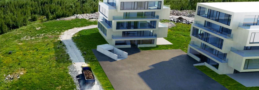 3D Architecture drone video